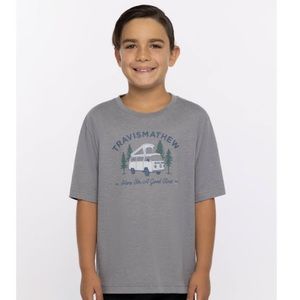 TravisMathew "Coal Walk Youth T-Shirt" in Heather Grey